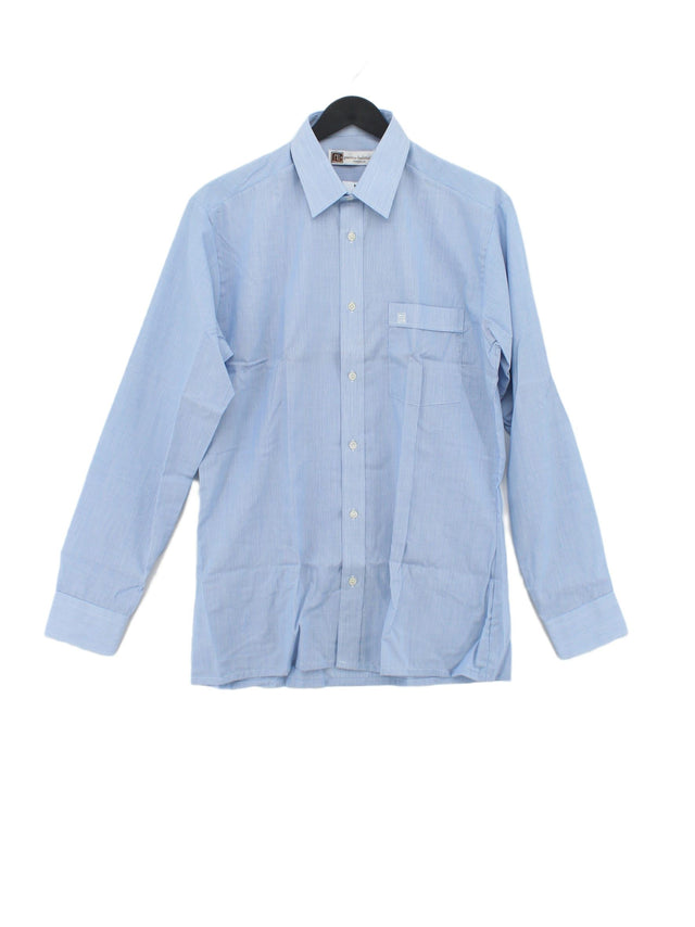 Pierre Cardin Men's Shirt Chest: 38 in Blue Cotton with Polyester