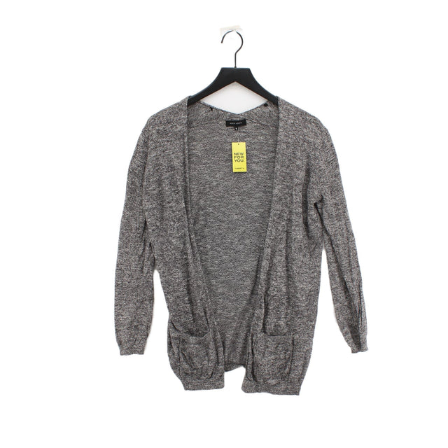 New Look Women's Cardigan UK 10 Grey Cotton with Nylon