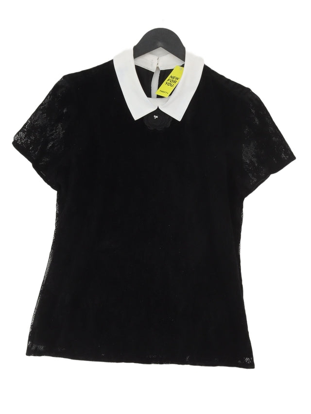 KARL LAGERFELD Women's Blouse S Black Nylon with Polyester, Spandex