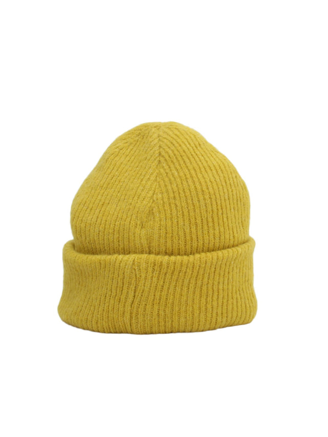 Zara Women's Hat M Yellow Acrylic with Elastane, Nylon, Polyester, Wool