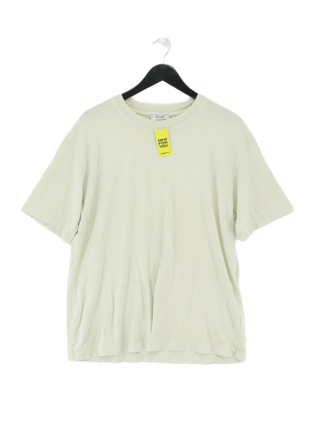 COS Men's T-Shirt M Cream 100% Cotton