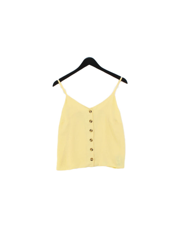 New Look Women's T-Shirt UK 12 Yellow 100% Polyester