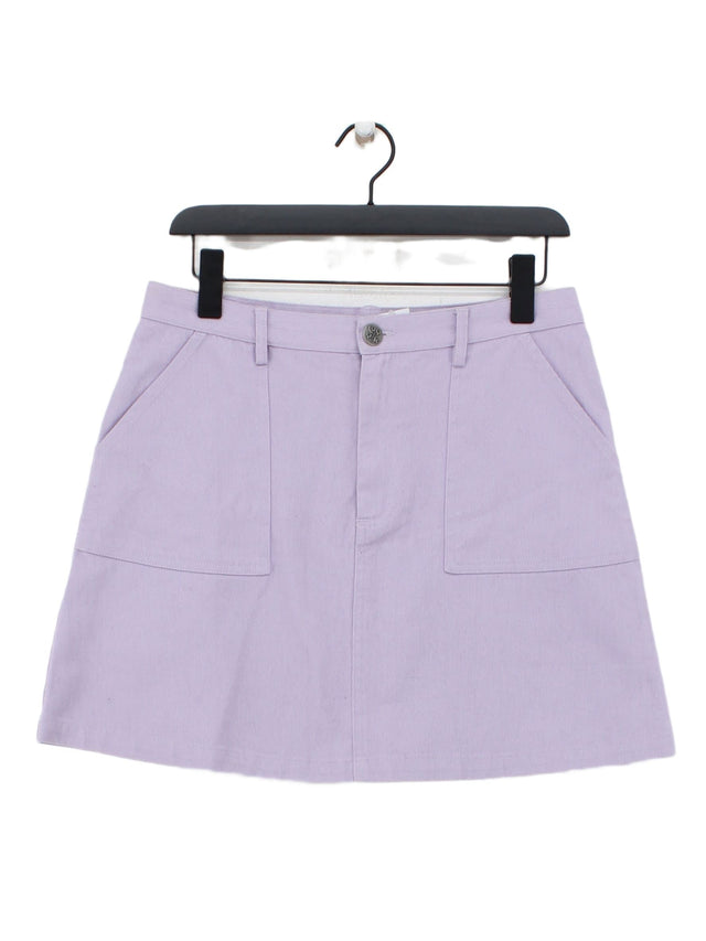 Lucy & Yak Women's Midi Skirt UK 12 Purple 100% Cotton