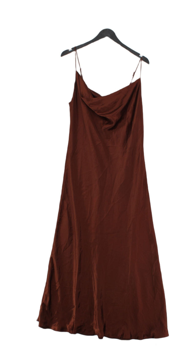Forever Unique Women's Maxi Dress UK 14 Brown 100% Polyester