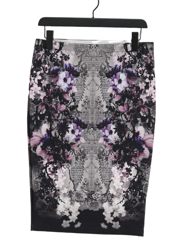 Next Women's Midi Skirt UK 10 Multi Polyester with Elastane