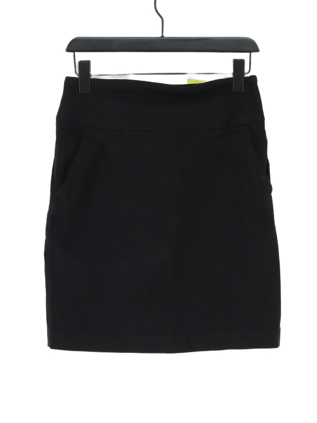 Banana Republic Women's Midi Skirt UK 8 Black Viscose with Cotton, Spandex