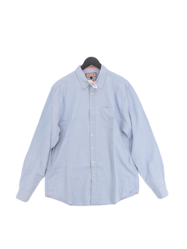 Thomas Pink Men's Shirt L Blue 100% Cotton