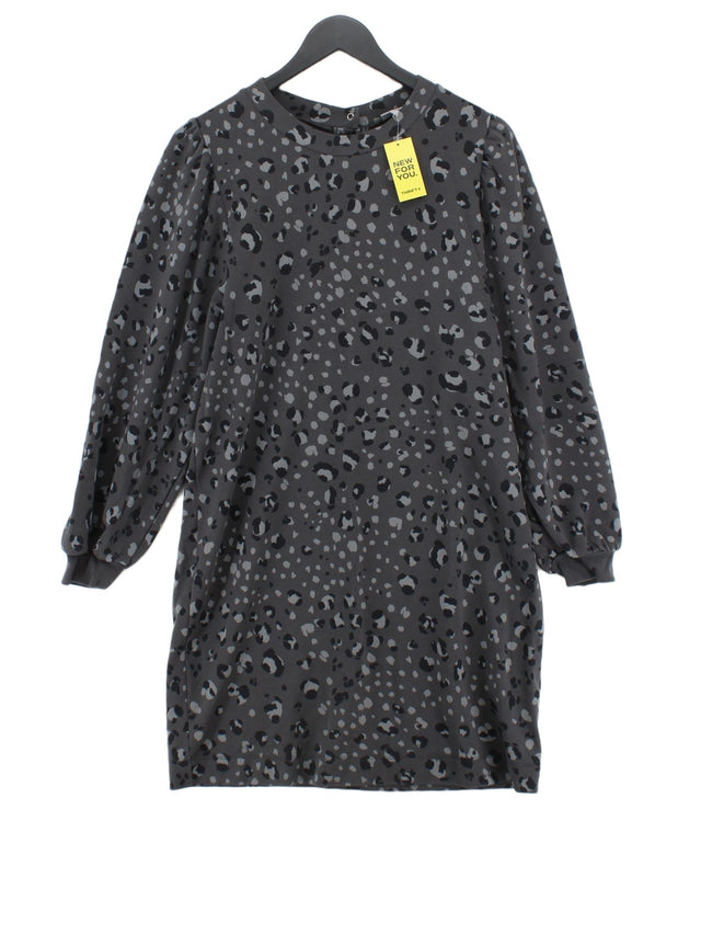 Oliver Bonas Women's Midi Dress UK 12 Grey Lyocell Modal with Cotton, Elastane