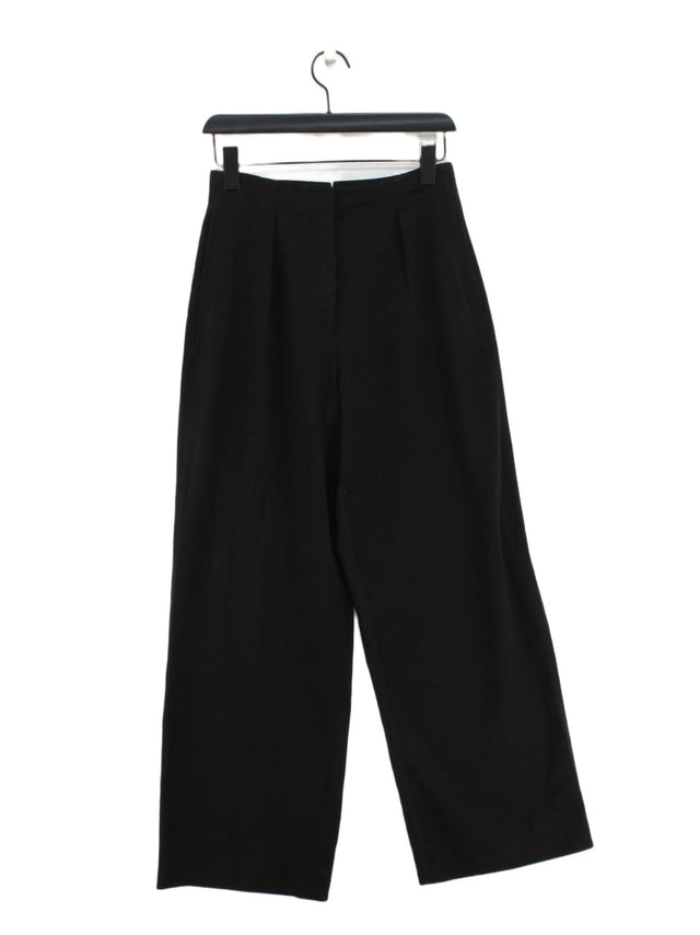 Mango Women's Trousers UK 8 Black Polyester with Elastane, Viscose