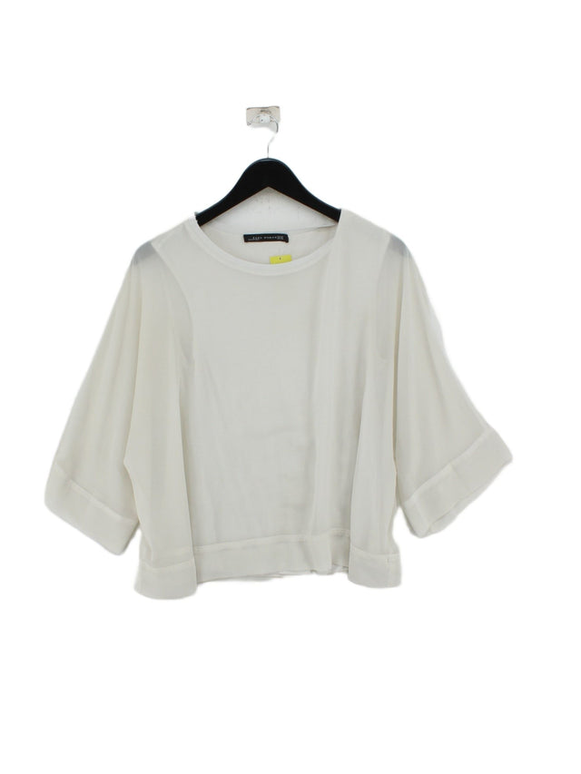 Zara Women's Blouse XS Cream 100% Polyester