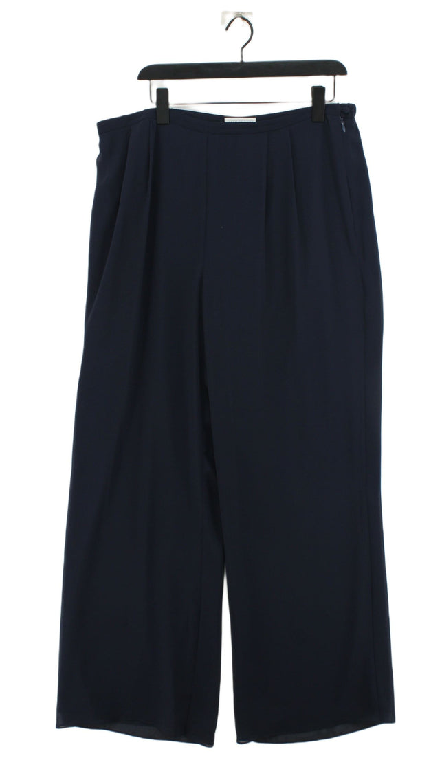 Jacques Vert Women's Trousers UK 18 Blue Polyester with Elastane