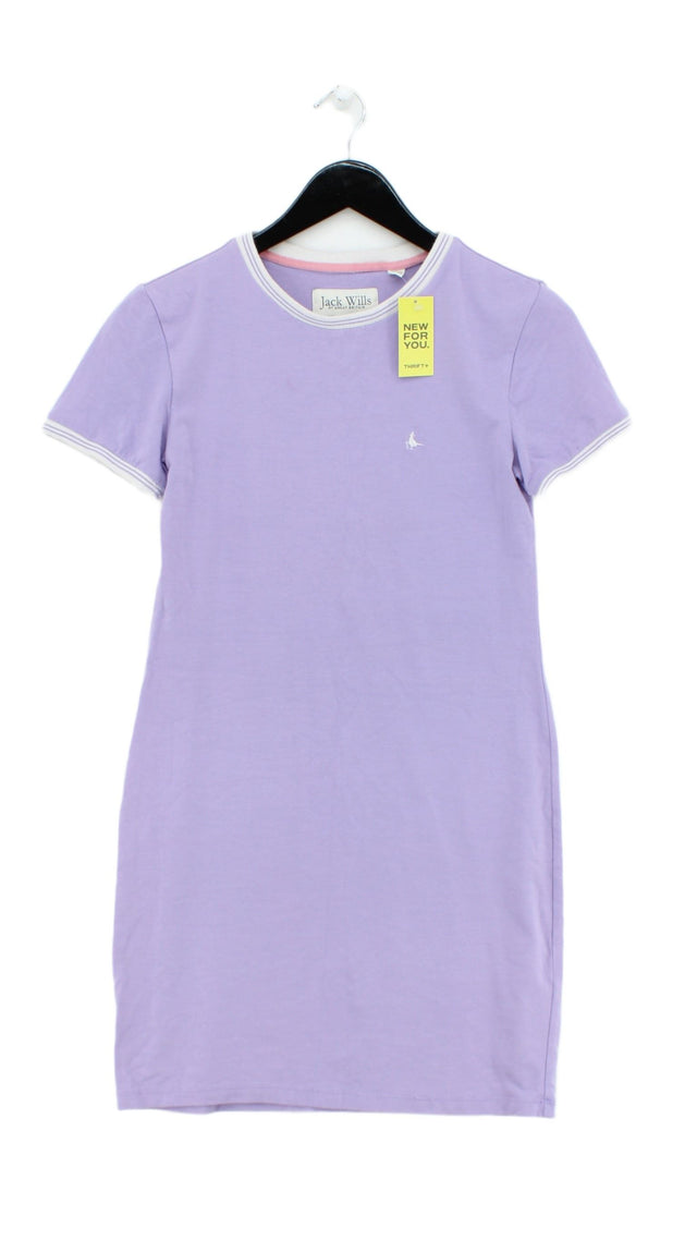 Jack Wills Women's Midi Dress UK 10 Purple Cotton with Elastane