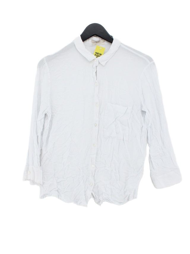 Pull&Bear Men's Shirt M White 100% Viscose