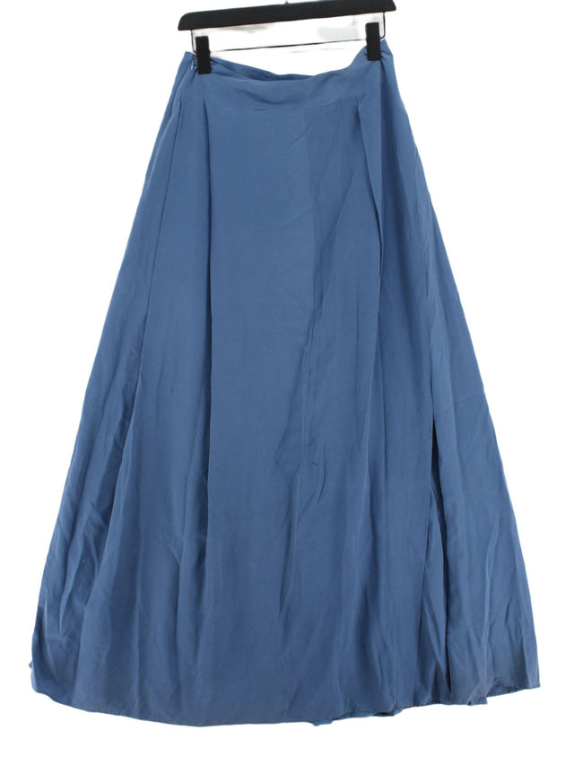 War The Robe Women's Maxi Skirt UK 12 Blue 100% Silk