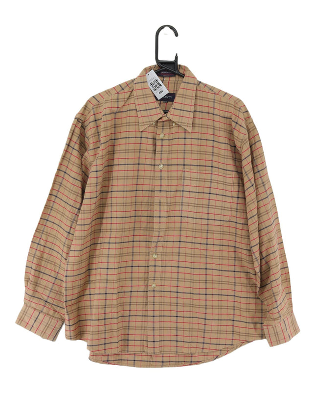 Vintage Gant Men's Shirt XL Tan 100% Cotton