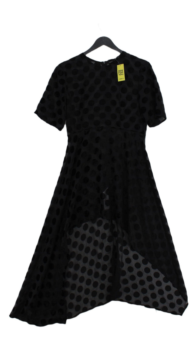 Zara Women's Midi Dress S Black Viscose with Polyester