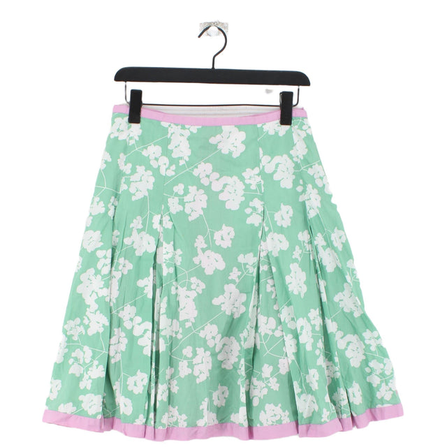Joules Women's Midi Skirt UK 12 Green 100% Cotton