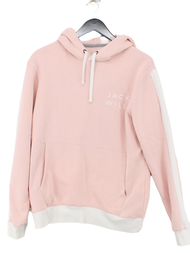 Jack Wills Women's Hoodie S Pink Cotton with Polyester