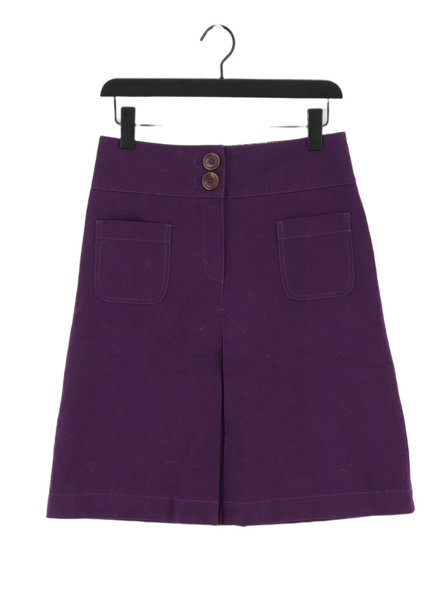 Boden Women's Midi Skirt UK 10 Purple Cotton with Polyester