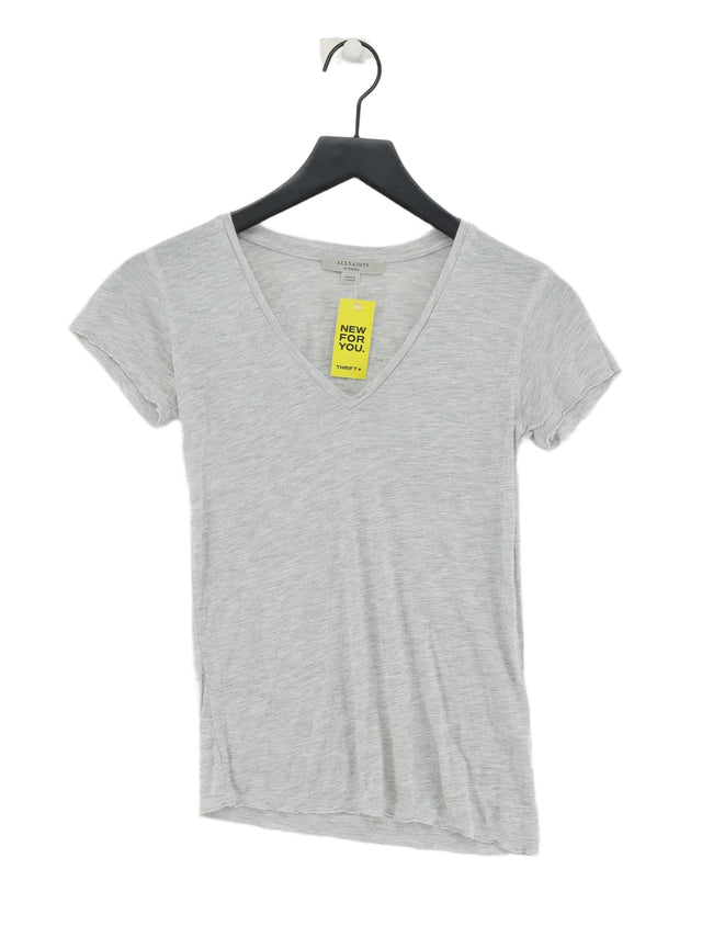 AllSaints Women's T-Shirt XS Grey Viscose with Other