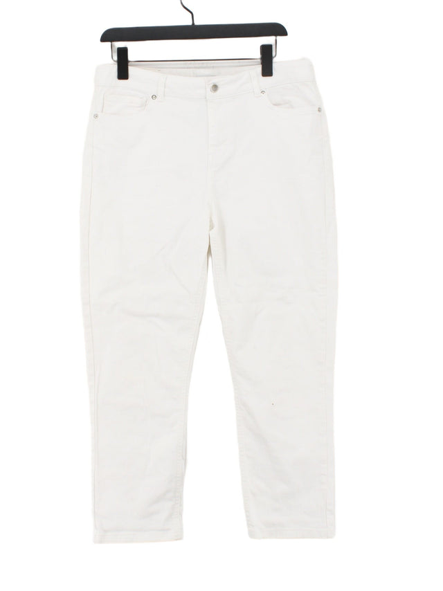Jaeger Women's Jeans UK 14 White Cotton with Elastane