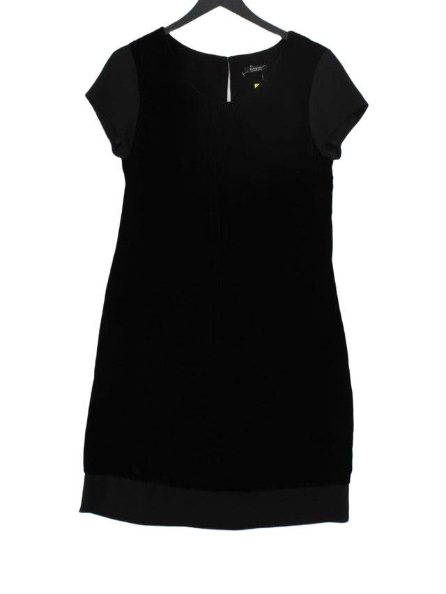 Autograph Women's Midi Dress UK 10 Black Viscose with Polyamide