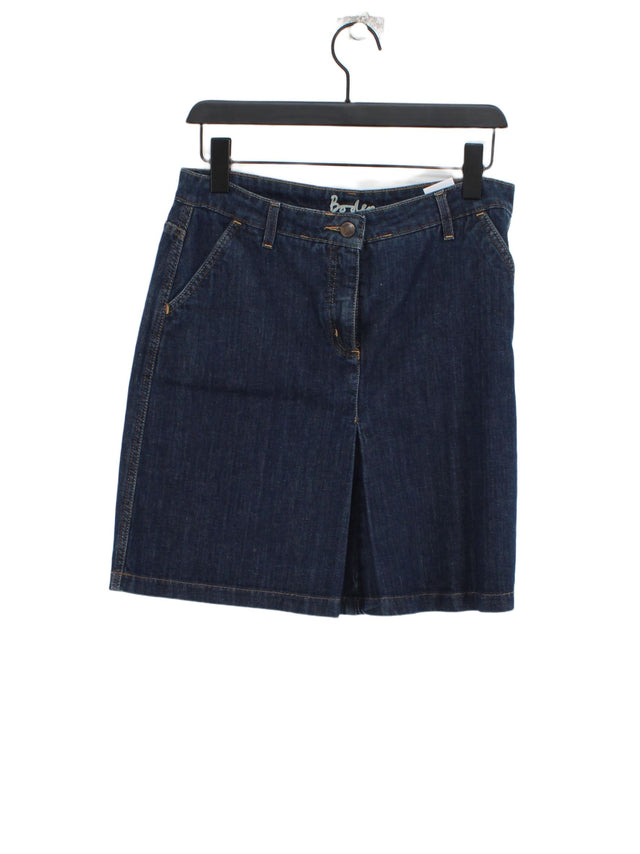 Boden Women's Midi Skirt W 32 in Blue Cotton with Elastane