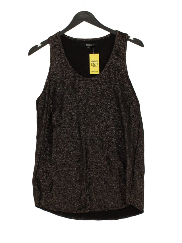 Next Women's Top UK 10 Black Viscose with Other, Polyester