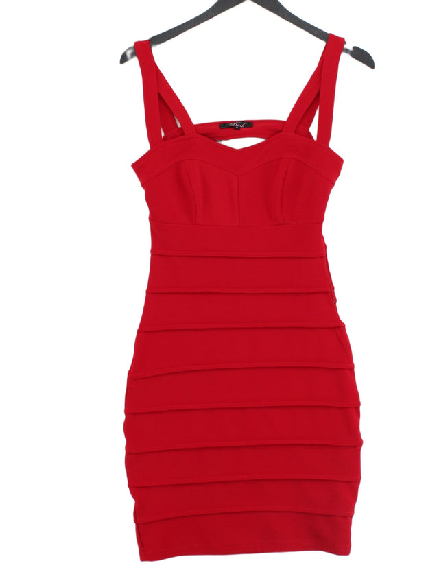 Rare Women's Midi Dress UK 8 Red Polyamide with Elastane