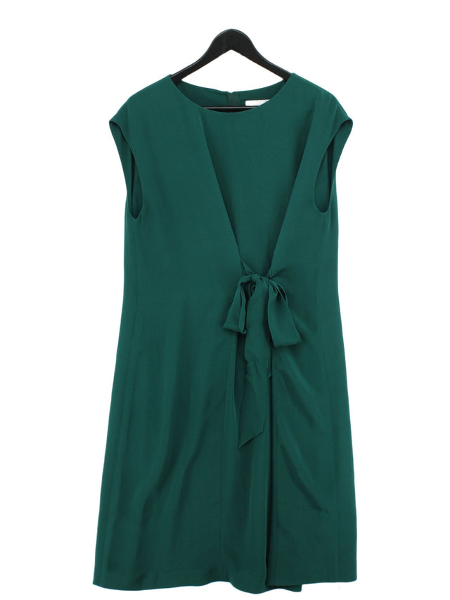 L.K. Bennett Women's Midi Dress UK 14 Green Silk with Polyester