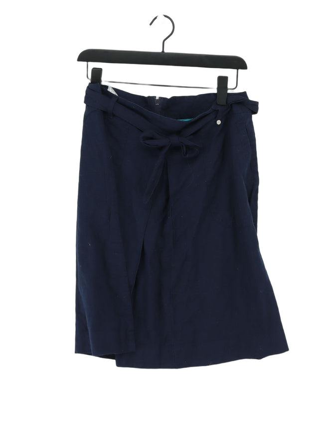 Regatta Women's Midi Skirt UK 16 Blue Cotton with Linen