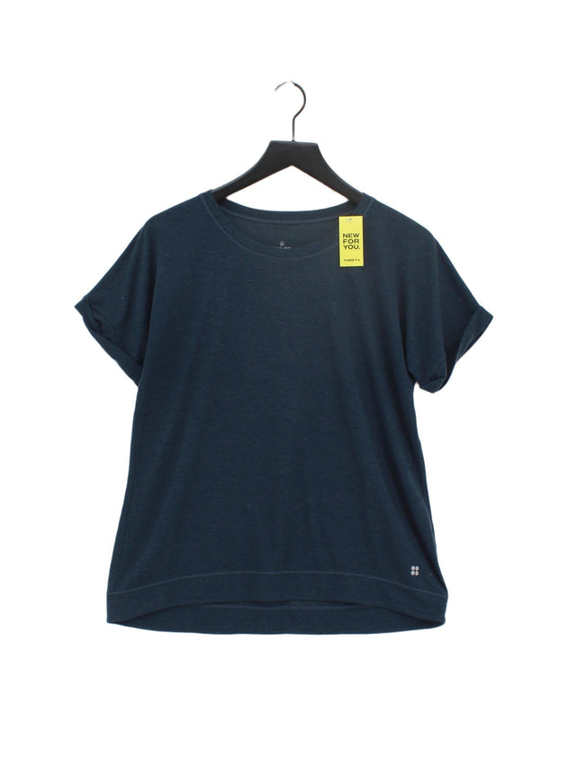 Sweaty Betty Women's T-Shirt M Blue Polyester with Elastane, Viscose