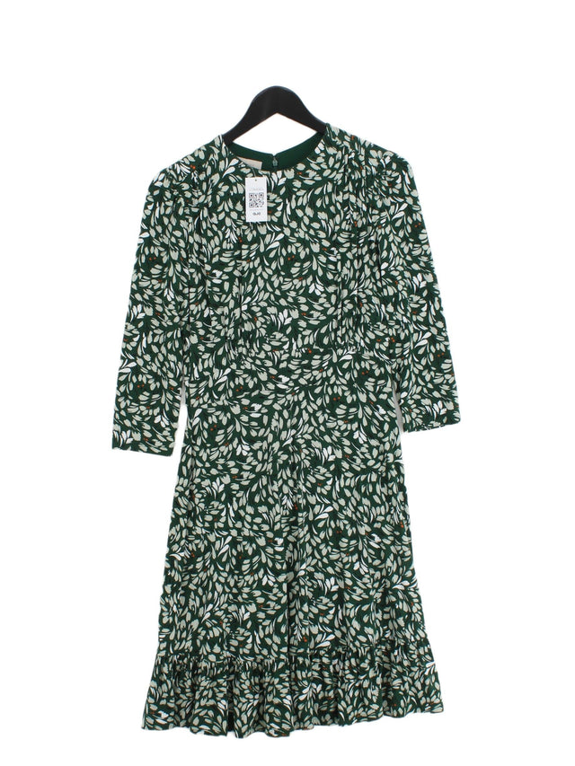 Hobbs Women's Midi Dress UK 10 Green Viscose with Elastane