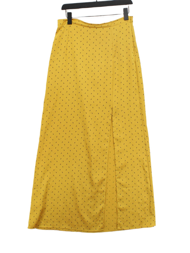 BCBGMAXAZRIA Women's Maxi Skirt M Yellow 100% Polyester