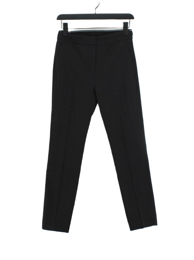 Zara Women's Suit Trousers S Black Cotton with Elastane, Polyester