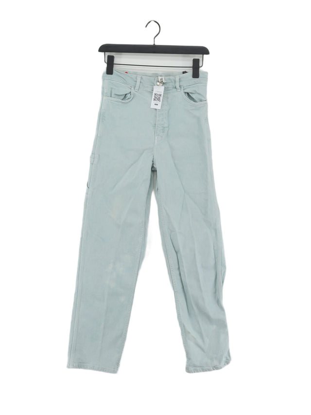 Zara Women's Jeans UK 8 Green Cotton with Elastane, Polyester