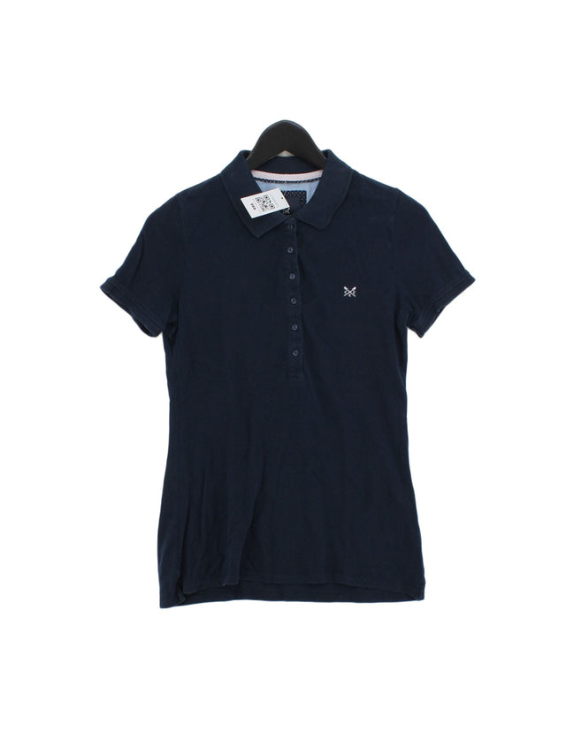 Crew Clothing Women's Polo UK 10 Blue 100% Cotton