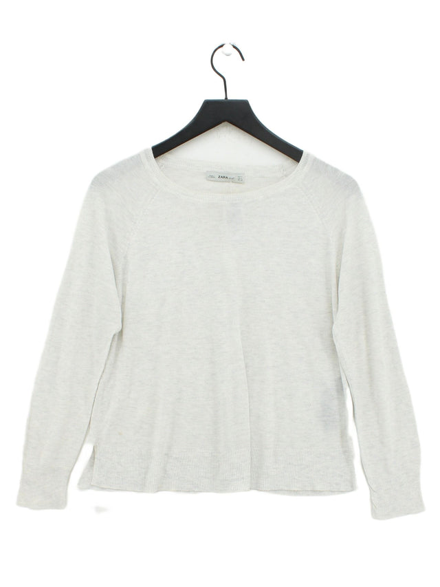 Zara Knitwear Women's Jumper M Cream Viscose with Acrylic