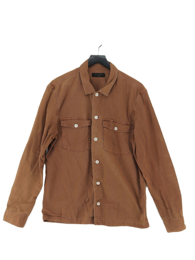 AllSaints Men's Shirt XL Brown 100% Cotton