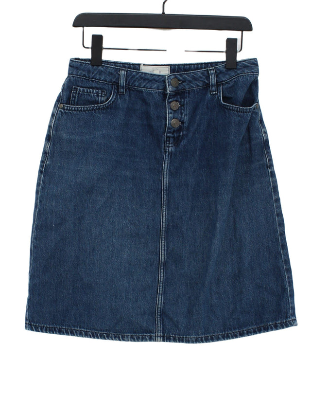 FatFace Women's Midi Skirt UK 10 Blue 100% Other