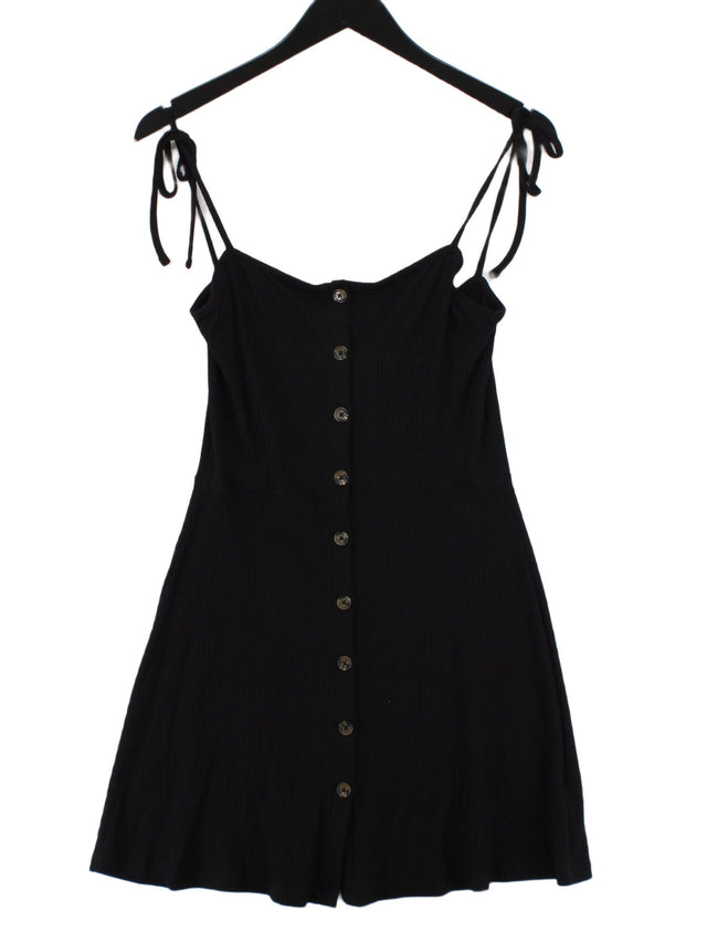 Topshop Women's Midi Dress UK 10 Black Viscose with Elastane