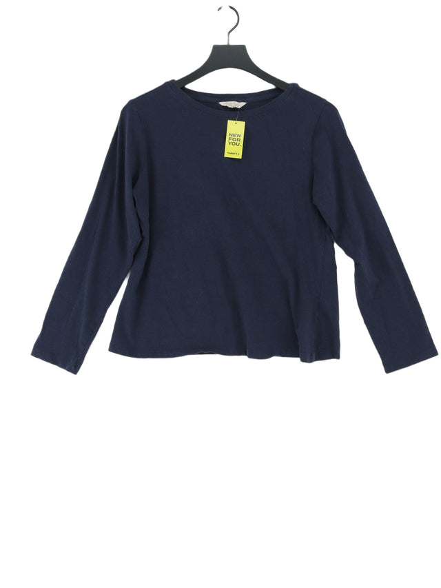 Seasalt Women's T-Shirt UK 16 Blue Cotton with Elastane