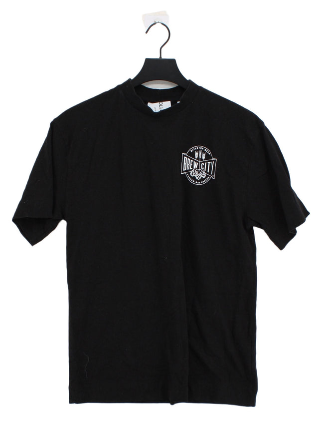 Collusion Men's T-Shirt S Black 100% Cotton