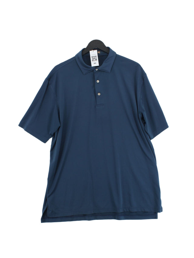 Peter Millar Men's Polo L Blue 100% Other