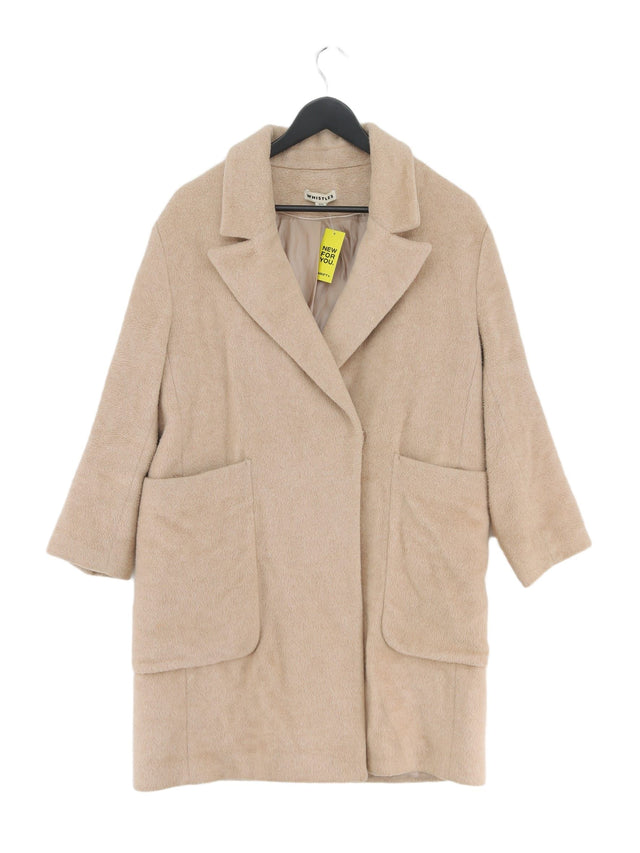 Whistles Women's Coat S Tan Wool with Other, Polyamide, Polyester, Viscose