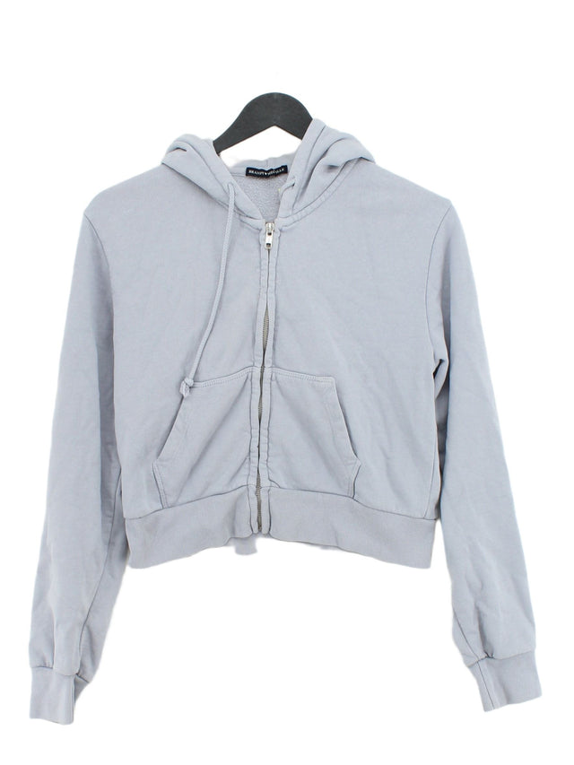 Brandy Melville Women's Hoodie M Blue Cotton with Polyester