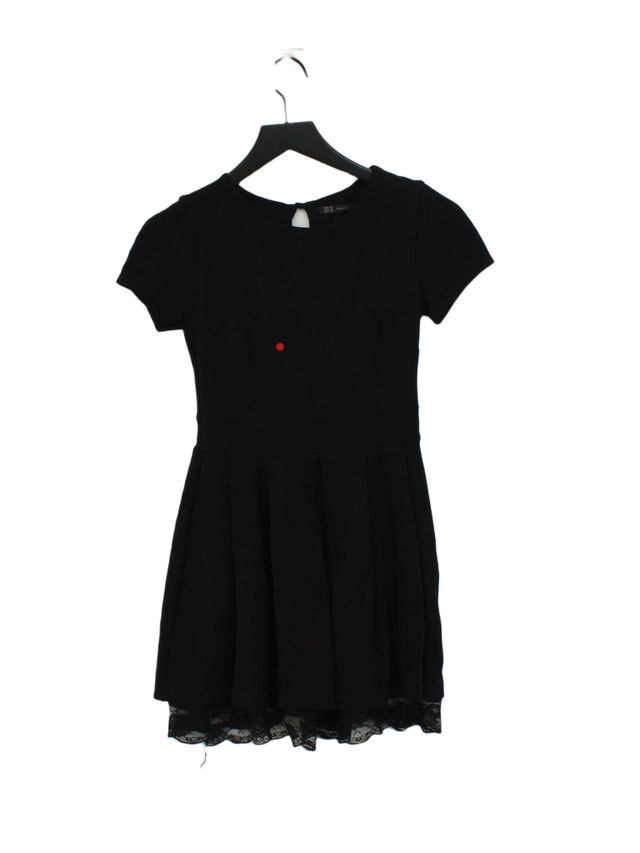 Zara Women's Midi Dress M Black Viscose with Polyamide