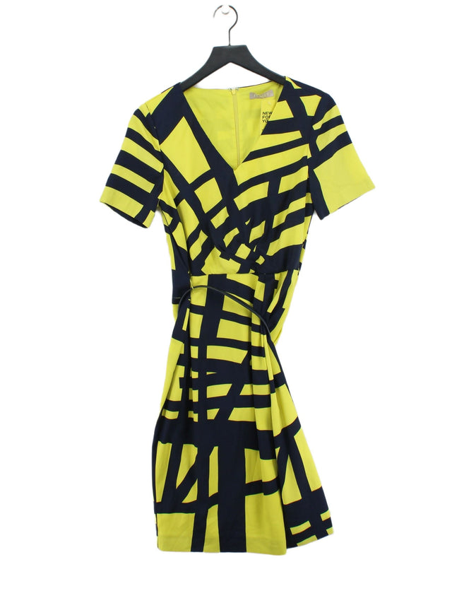 Planet Women's Midi Dress UK 10 Yellow 100% Polyester