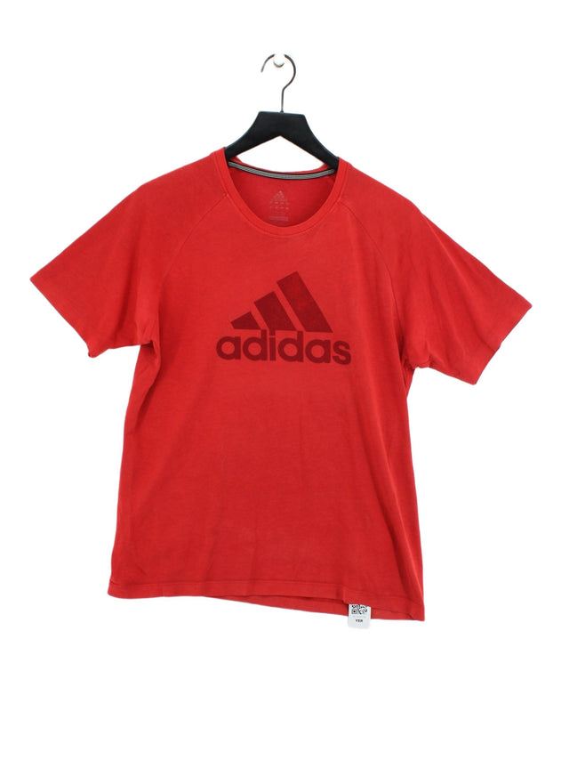 Adidas Men's T-Shirt M Red Cotton with Polyester