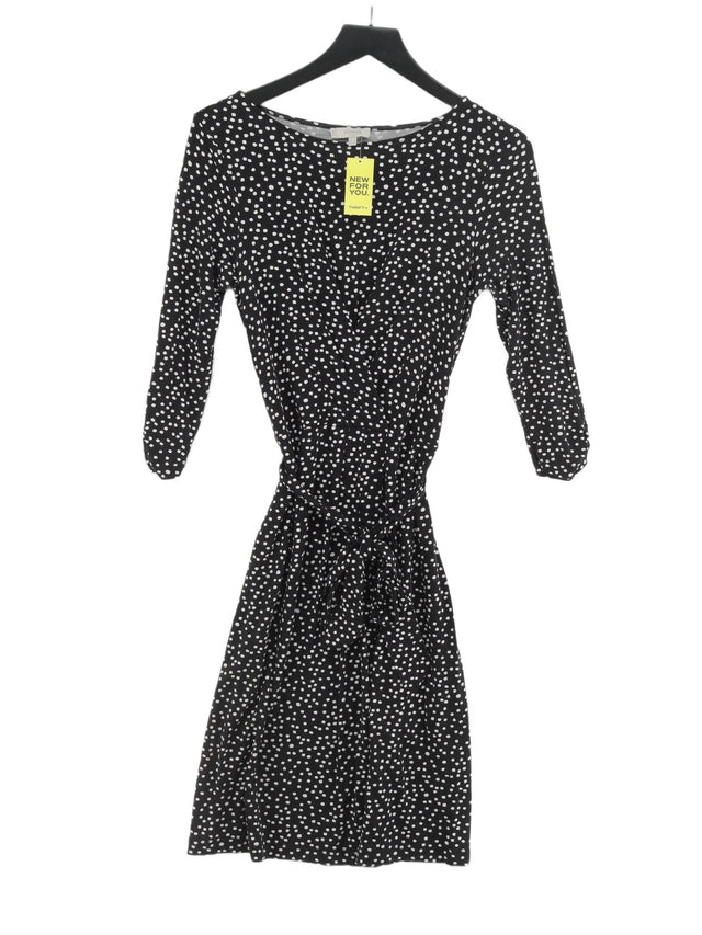 Hobbs Women's Midi Dress UK 10 Black Viscose with Elastane, Rayon